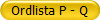 Ordlista P - Q